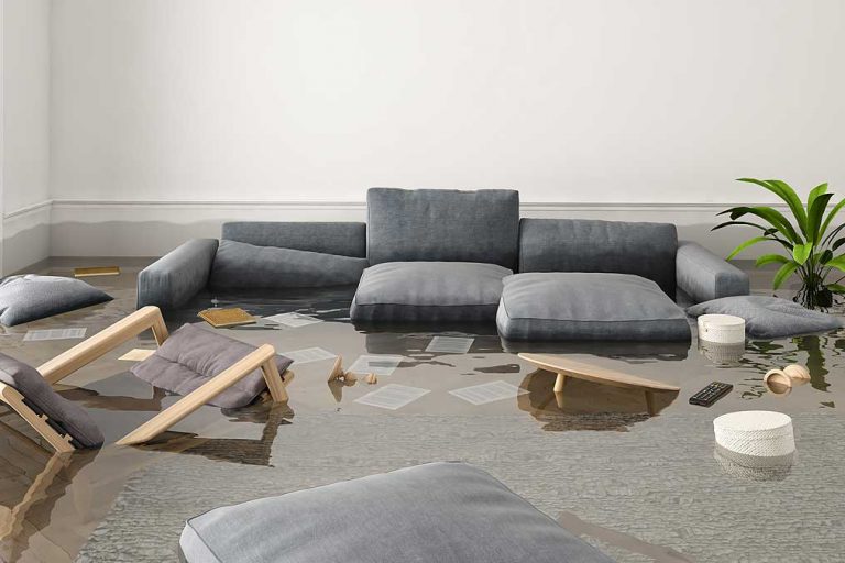 Flooded living room