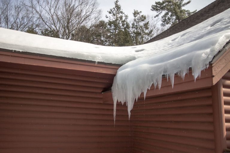 Ice Dam on Home Roof